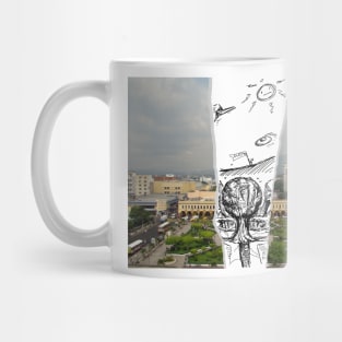 plaza libertad in El Salvador in sketch future line Mug